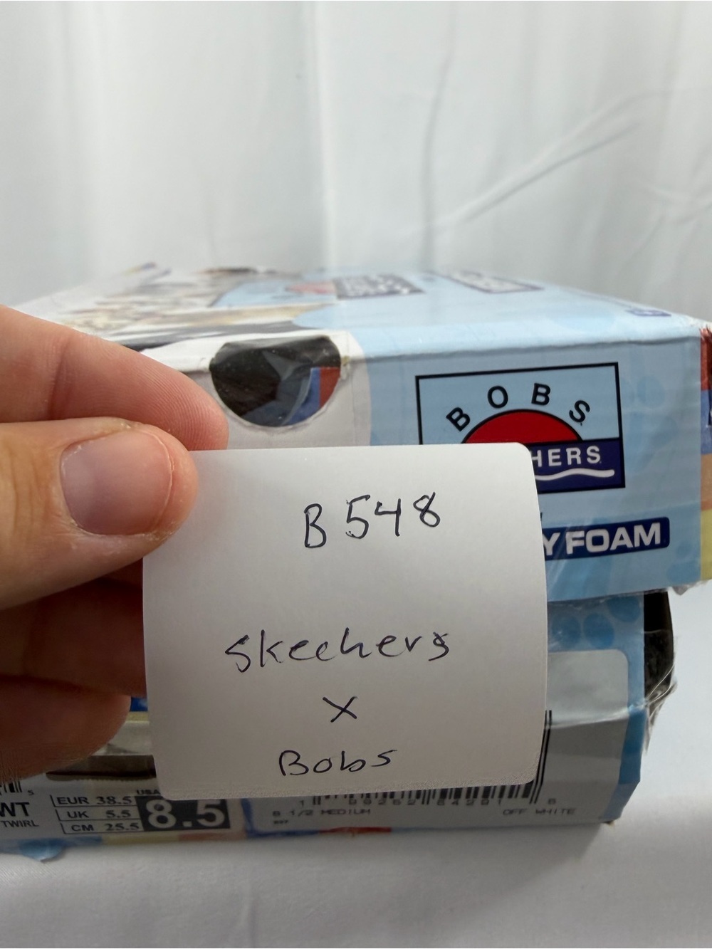NWT Skechers From Bobs Women’s Size 8.5 Cream Slip-On Loafers with Textured Knit - Picture 10 of 10